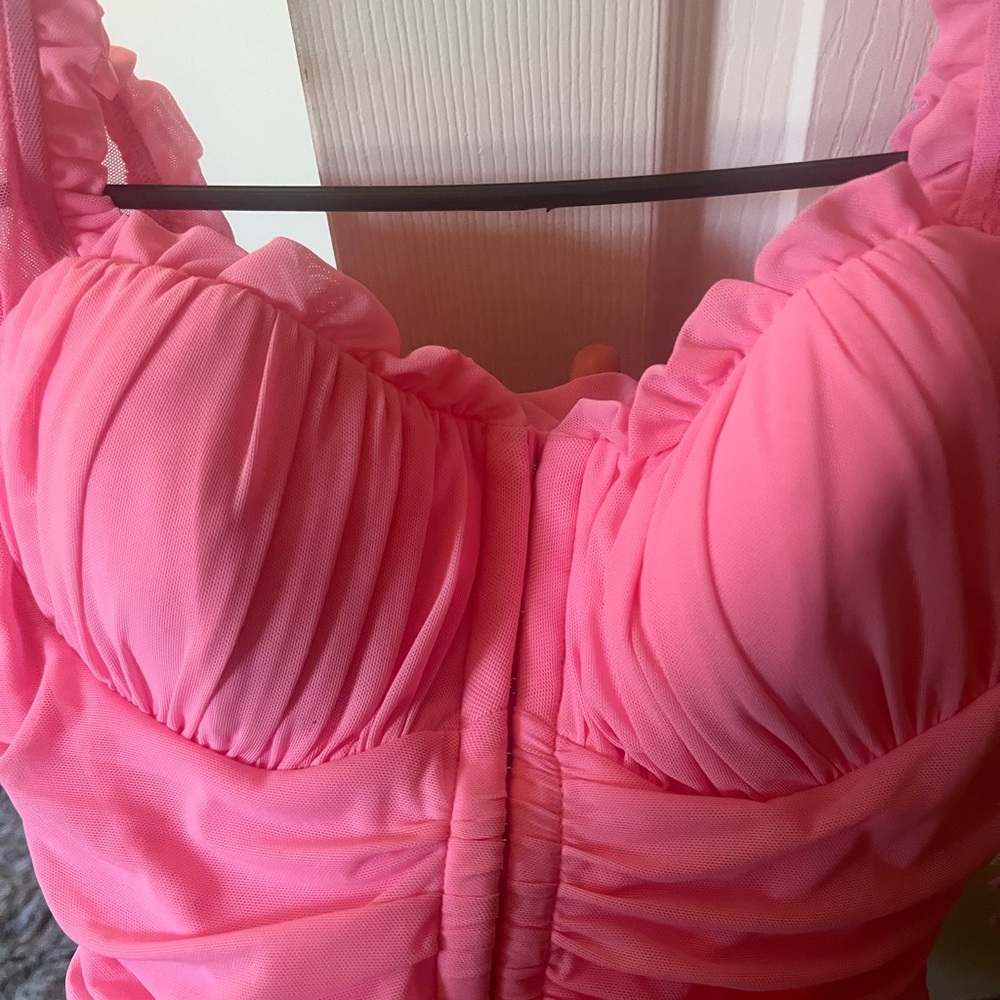 Elegant Pink Ruched Women's Sleepwear